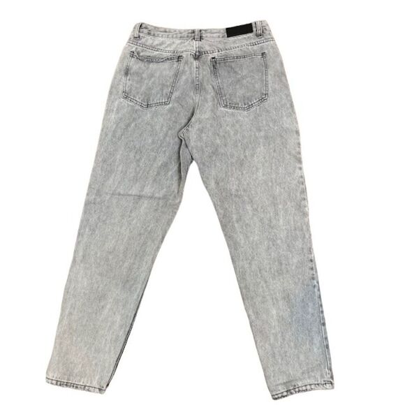 Nasty Gal Light Wash Black Denim Relaxed with Tapered Leg Women's Jeans Size 10 - Picture 6 of 11